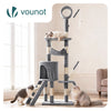 Arbre a chat 155cm multi niveaux Griffoir et niche Gris - vounat.shop