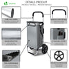Chariot de course pliable aluminium 2 roues avec sac isotherme gris - vounat.shop