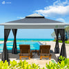 Tonnelle de jardin exterieure pliable avec moustiquaire Pop up 3.6x3.6m gris - vounat.shop