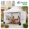 Tonnelle de jardin renforcée 3x3m pliable Barnum avec 4 parois latérales et fenêtres blanc - vounat.shop
