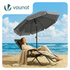 Parasol de jardin 2m avec ancrage sol et sac de transport Gris - vounat.shop