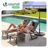 Lot de 2 Bain de soleil transat aluminium en textilene 190x62x31cm gris - vounat.shop
