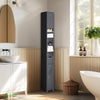 Meuble rangement salle de bain Haut colonne 180x20x20cm MDF noir - vounat.shop