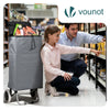 Chariot de courses 2 roues pliable 59L gris - vounat.shop