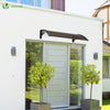 Auvent de porte marquise 100x80 cm transparent en Polycarbonate anti UV Marron - vounat.shop