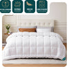 Couette temperee doux avec rembourrage polyester 300gsm 220x240cm blanc - vounat.shop