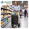 Chariot de course pliable aluminium 2 roues avec sac isotherme noir - vounat.shop