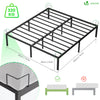 Cadre de lit metal avec fixation sommier et hauteur 36cm 180x200cm noir - vounat.shop