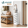Porte-parapluies Metal avec bac de recuperation eau et 4 Crochets Motif Diagonal 15.5 x 15.5 x 43.5 cm blanc - vounat.shop