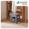 Tabouret pliant antiderapant 37x30x32.5 cm plastique gris - vounat.shop