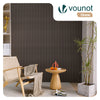 Lot de 6 panneaux acoustiques muraux Tasseaux en bois MDF avec feutre noir 120x60x2.1cm chêne foncé - vounat.shop