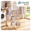 Sechoir a linge vertical tour etendoir pliable 4 niveaux 99x69x175.5 cm style bois blanc - vounat.shop