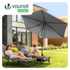 Parasol de jardin inclinable avec aeration et sac bandouliere 270cm gris - vounat.shop