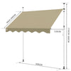 Auvent retractable manuel sans percage 300cm beige - vounat.shop