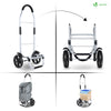 Chariot de course pliable aluminium 2 roues gris - vounat.shop