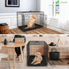 Cage pour chien pliable avec 2 portes verrouillable plateau amovible 107x70x78cm - vounat.shop