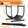 Range Buche Support a bois avec Sangle de Sécurité 41x37x39.5cm en Metal noir - vounat.shop