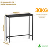 Console table style industriel en metal et MDF 75x24x75 cm Noir - vounat.shop