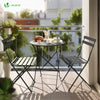 Ensemble bistro extérieur 1 table 2 chaises acier gris - vounat.shop