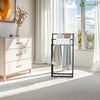 Porte serviettes sur pied autoportant 3 niveaux noir - vounat.shop