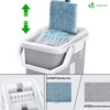 Balai microfibre et Seau Essoreur avec 6 serpillères Réutilisables Balai Plat Double compartiment gris - vounat.shop