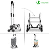 Chariot de courses pliable monte escalier aluminium gris - vounat.shop