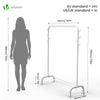 Portant a Vetements avec etagere Chaussures 8 Crochets Lateraux 110x41x150cm metal Blanc - vounat.shop