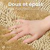Lot de 2 Tapis de Bain Antidérapant chenille microfibre 60x90cm beige - vounat.shop