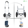 Chariot de course pliable aluminium 2 roues bleu marine - vounat.shop