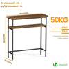 Console table 2 niveaux style industriel en metal et MDF 80x24x80 cm Marron - vounat.shop