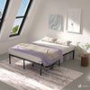 Cadre de lit metal avec fixation sommier et hauteur 36cm 160x200cm noir - vounat.shop