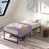 Cadre de lit metal avec fixation sommier et hauteur 36cm 90x190cm noir - vounat.shop
