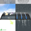 Auvent de porte marquise 200x80 cm en Polycarbonate anti UV Anthracite - vounat.shop