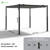 Pergola retractable 3x3m en metal et toile Polyester haute densite 180g/m2 gris - vounat.shop