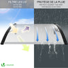 Auvent de porte marquise 100x80 cm transparent en Polycarbonate anti UV Noir - vounat.shop