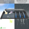 Auvent de porte marquise 100x80 cm en Polycarbonate anti UV Anthracite - vounat.shop