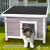 Maison pour Chat en bois avec toit bitumé autoportant et porte à lamelles PVC Gris - vounat.shop