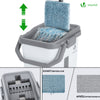 Balai microfibre et Seau Essoreur avec 6 serpillères Réutilisables Balai Plat Double compartiment blanc - vounat.shop