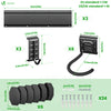 Support mural rangement pour 6 velos et 3 casques rails et crochets metal noir - vounat.shop