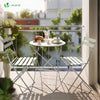 Ensemble bistro extérieur 1 table 2 chaises acier blanc - vounat.shop