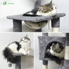 Arbre à Chat 138cm avec Griffoir Plateforme Niche et Capsule Spatiale gris - vounat.shop