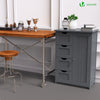 Meuble de salle de bain rangement 4 tiroirs 1 porte 82x55x30cm gris - vounat.shop