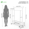 Portant a Vetements double avec roulettes et 2 etageres de rangement 120x40x146cm metal Blanc - vounat.shop