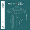 Parasol de jardin 2m avec ancrage sol et sac de transport Bleu blanc - vounat.shop