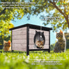 Maison pour Chat en bois avec toit bitumé et entrée en forme d'oreilles de chat Gris - vounat.shop