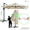 Parasol deporte inclinable Premium carre avec housse protection 3x3m Roma beige - vounat.shop