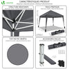 Tonnelle de jardin 3x3m pliable Grise avec sac de transport - vounat.shop