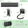 Support mural rangement pour 4 velos et 2 casques rails et crochets metal noir - vounat.shop