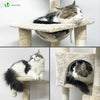 Arbre à Chat 138cm avec Griffoir Plateforme Niche et Capsule Spatiale beige - vounat.shop