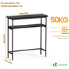 Console table 2 niveaux style industriel en metal et MDF 80x24x80 cm Noir - vounat.shop